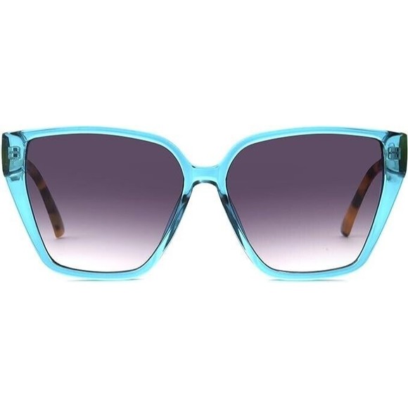 Foster Grant LONG BEACH Women's Styles for YOU Sunglasses AQUA BLUE OVERSIZED - Picture 3 of 5